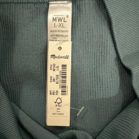 NWT Madewell MWL Seamless Ribbed Legging in Teal Green - Picture 7 of 9